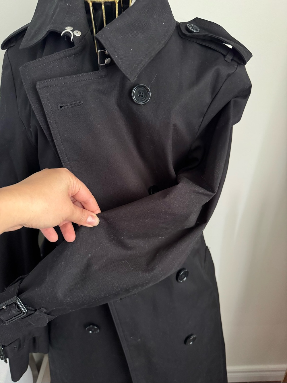 Mango Black Belted Trench Coat Small BNWT - Picture 4 of 12